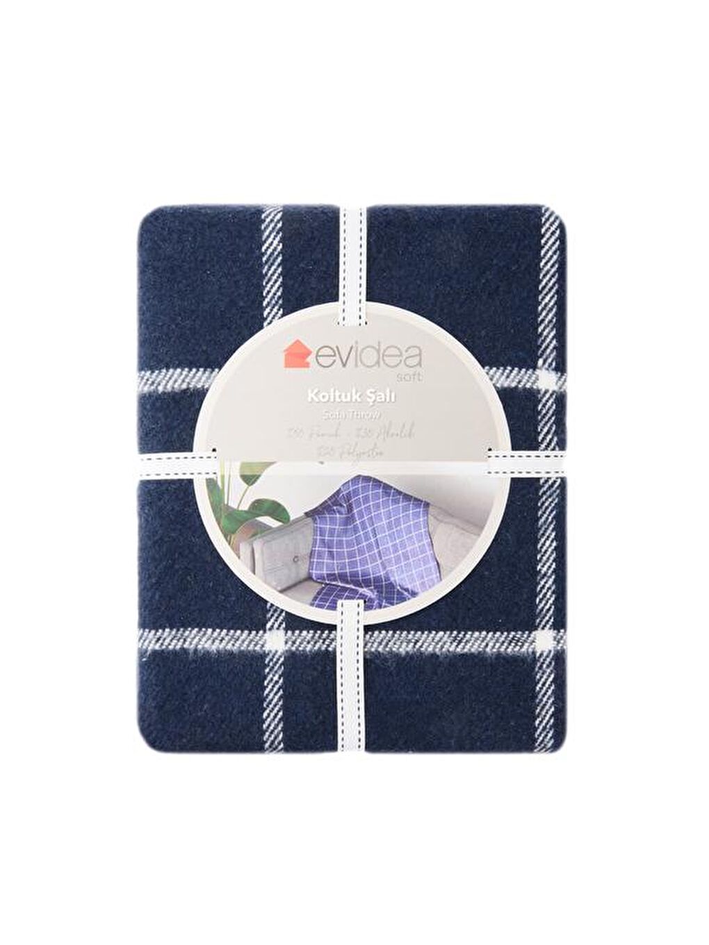 Soft Plaid Koltuk Şalı - Lacivert - 150x200 cm-2