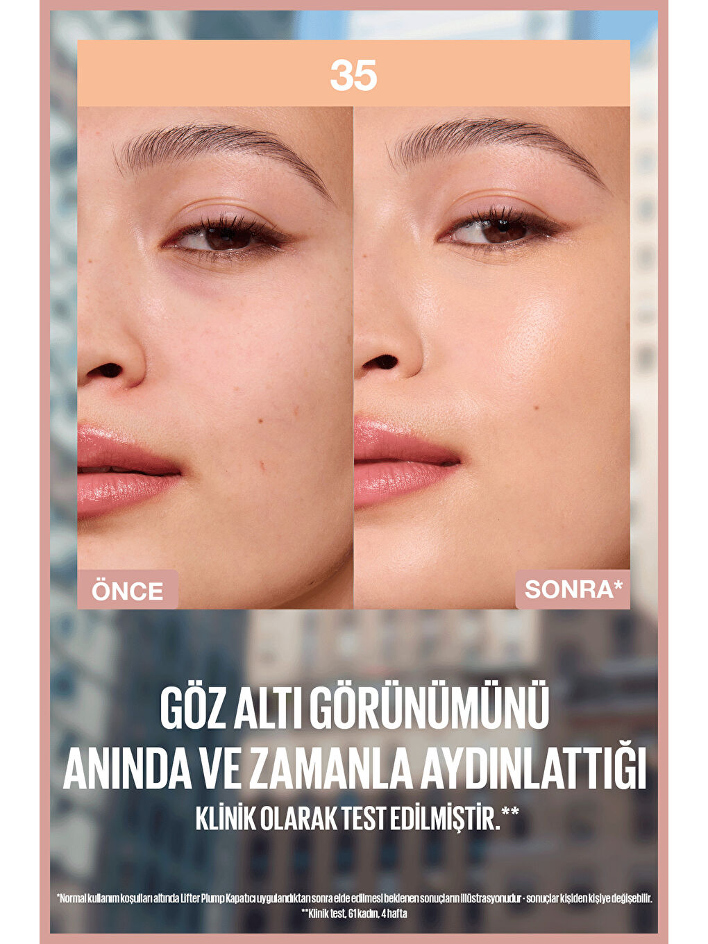 Lifter Kafein ve Peptitler İçeren Nemlendiren ve Aydınlatan Kapatıcı - 35-3