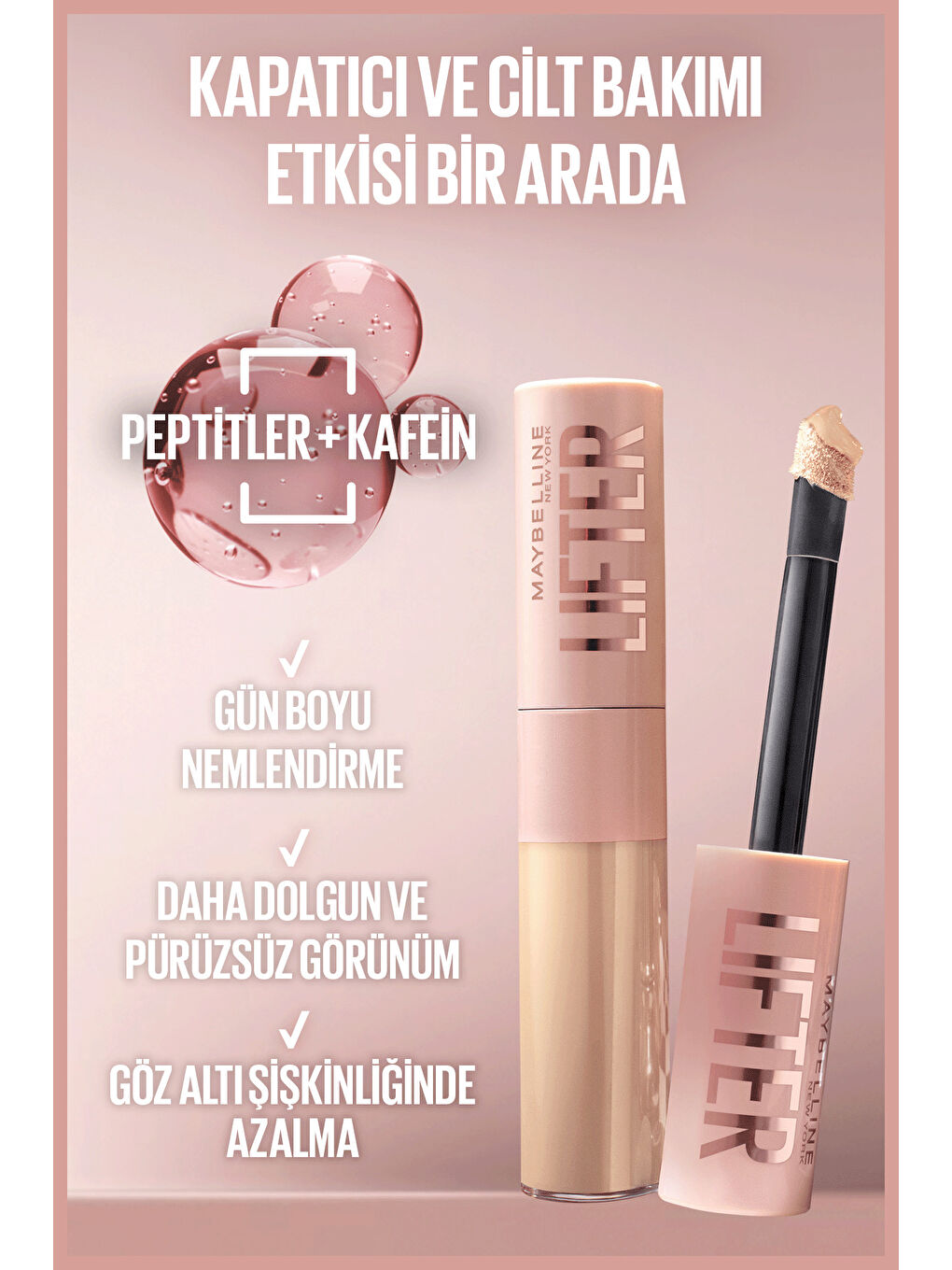 Lifter Kafein ve Peptitler İçeren Nemlendiren ve Aydınlatan Kapatıcı - 25-1