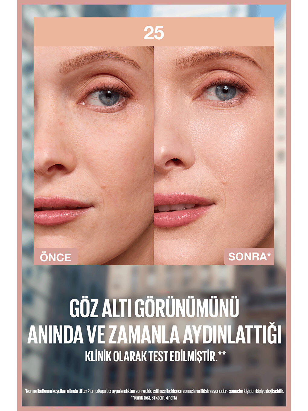 Lifter Kafein ve Peptitler İçeren Nemlendiren ve Aydınlatan Kapatıcı - 25-3