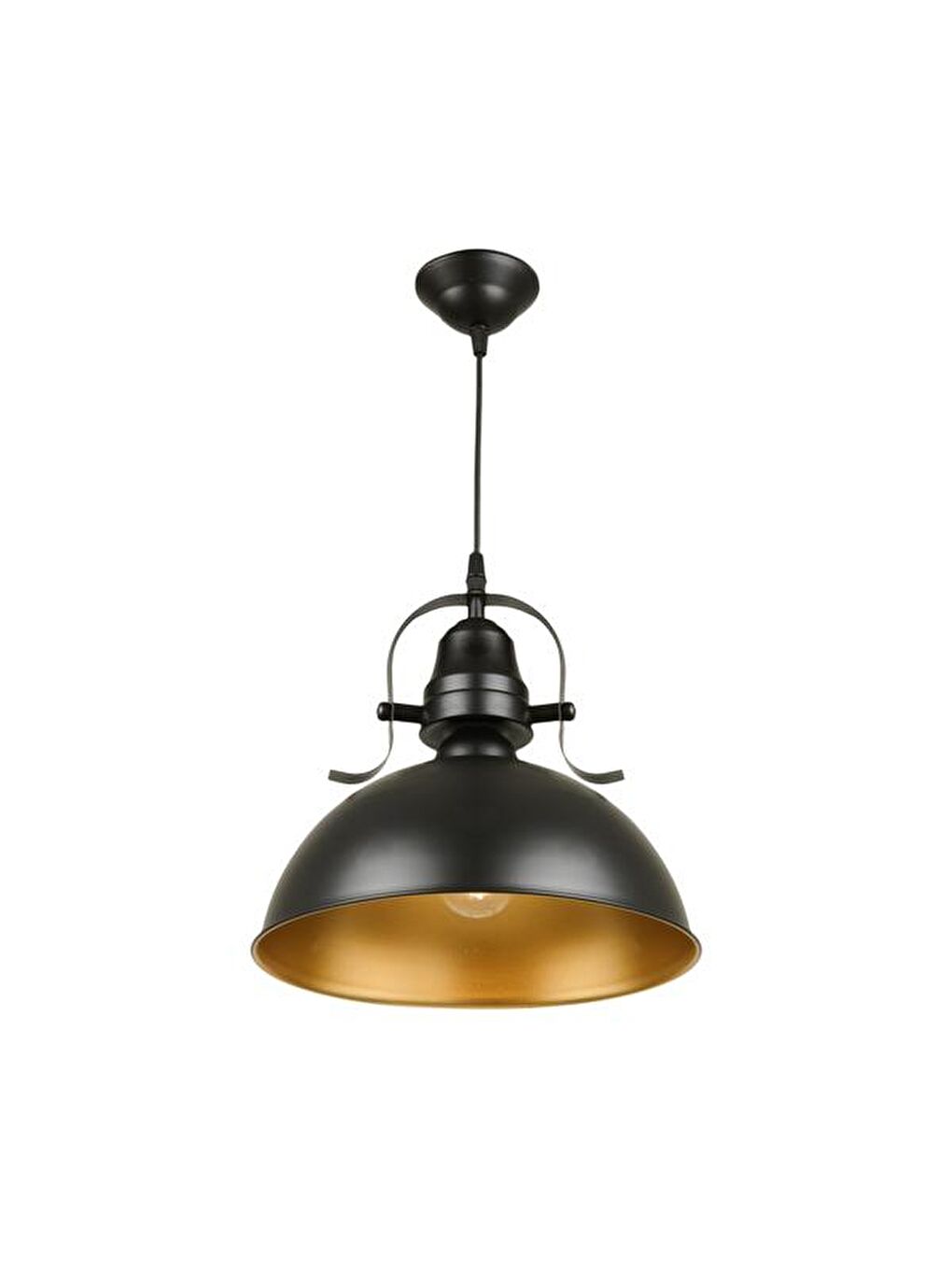 Metal Sıvama Tekli Sarkıt - Siyah - 30 cm-3