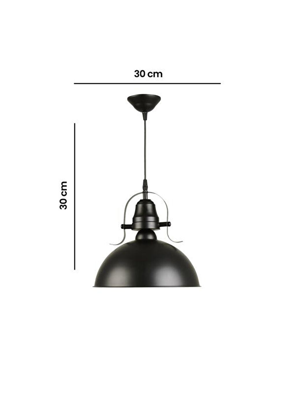 Metal Sıvama Tekli Sarkıt - Siyah - 30 cm-5
