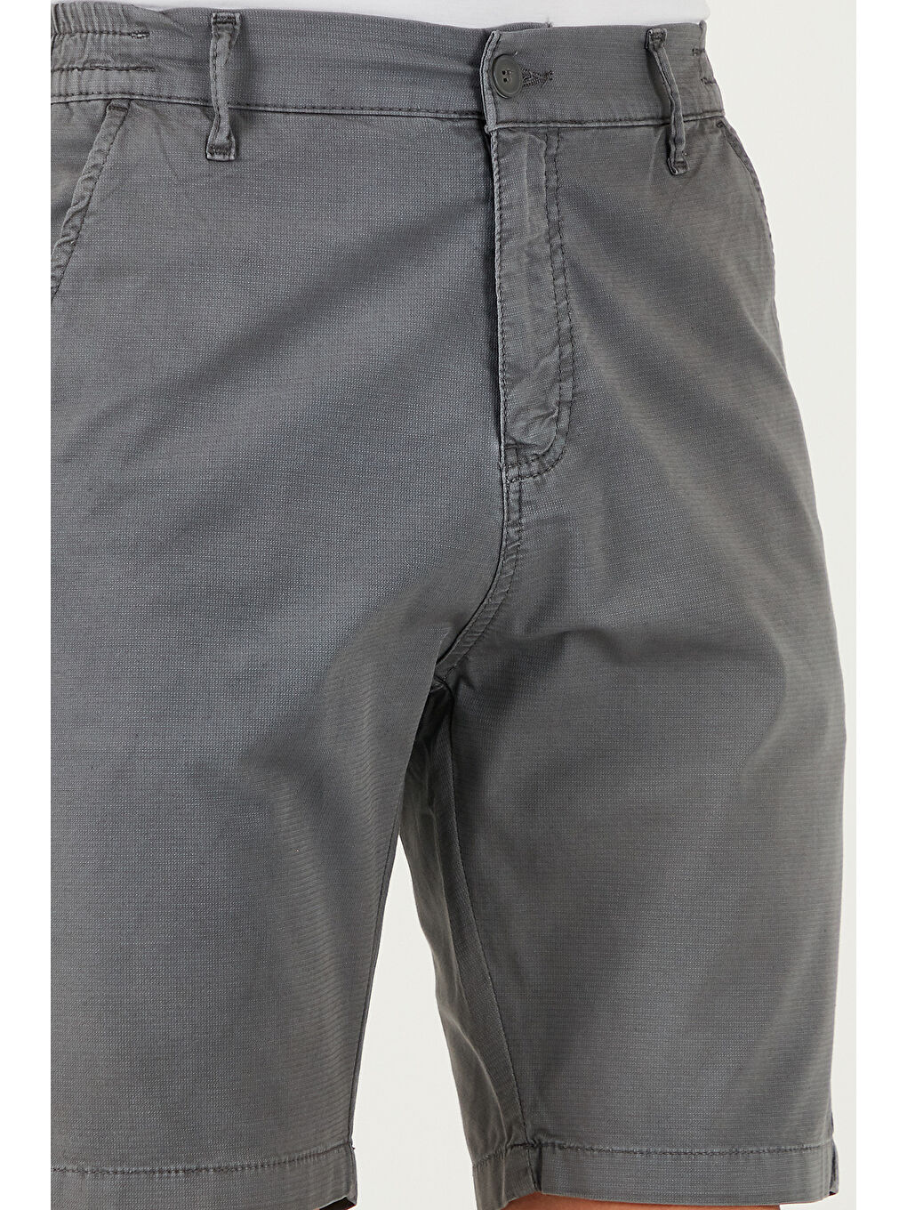 Gri Pamuklu Slim Tapered Bermuda Şort 4503S67SMILANO-4