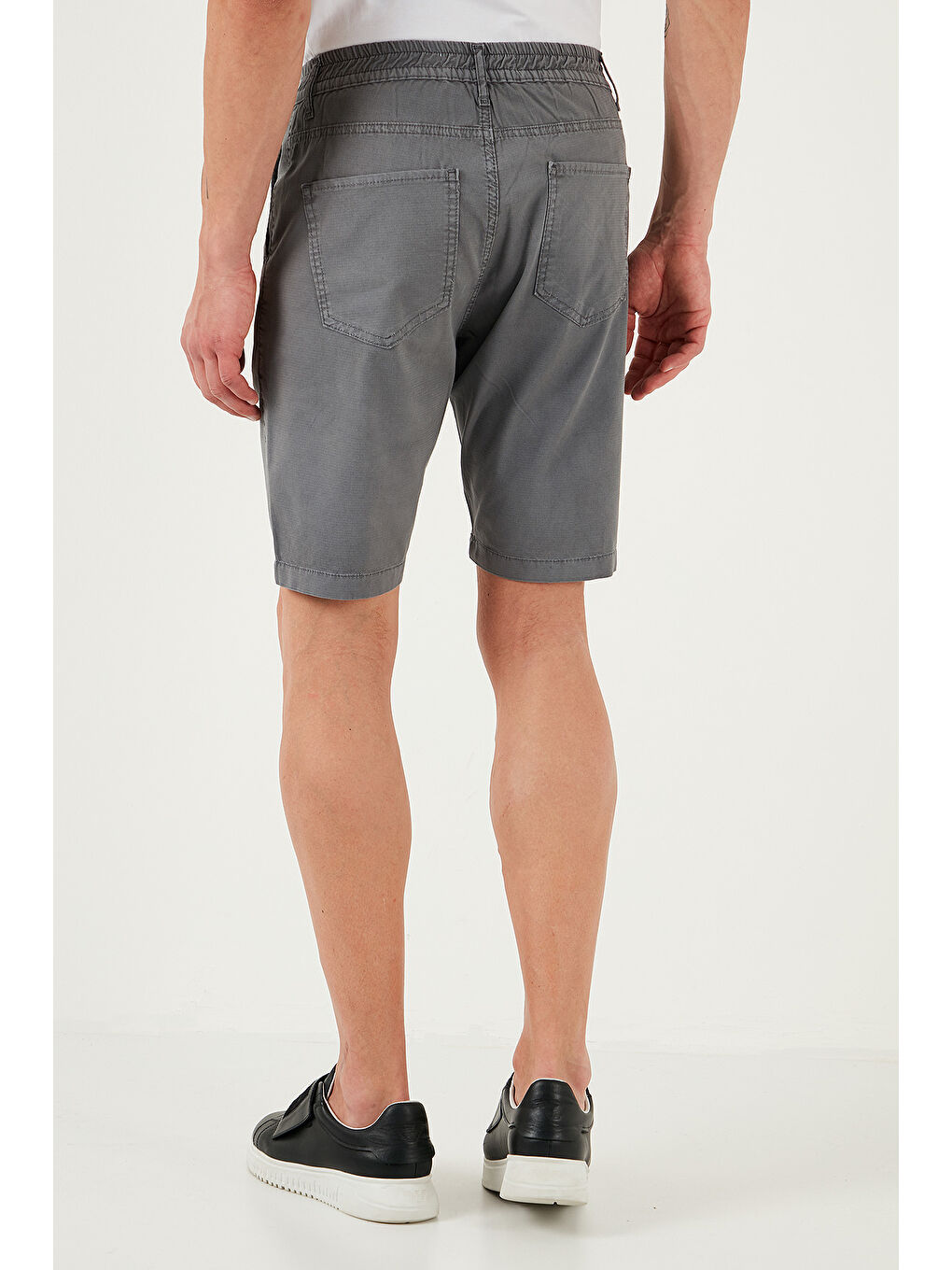 Gri Pamuklu Slim Tapered Bermuda Şort 4503S67SMILANO-5