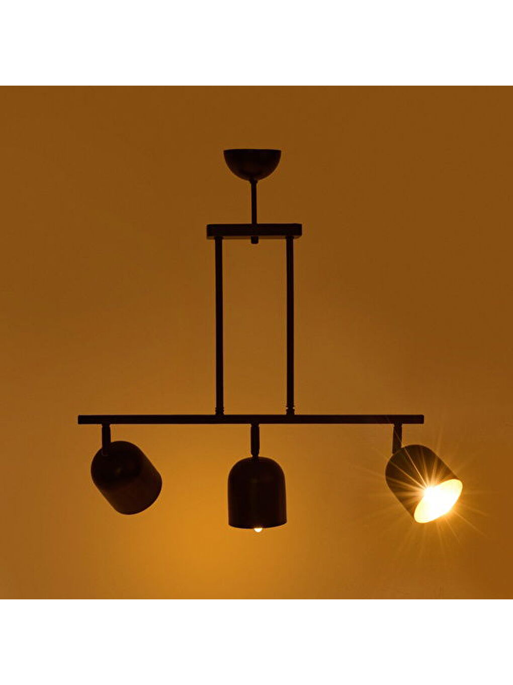 Mark 3'lü Avize - Siyah - 65x10x60 cm-2