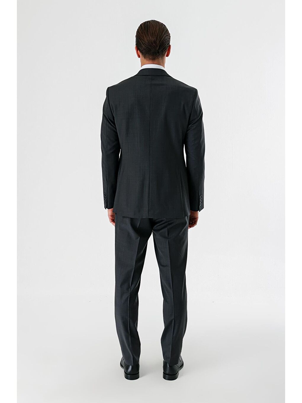 Koyu Antrasit Filafil Mono Yaka Yünlü Elastanlı 6 Drop Comfort Klasik Takım Elbise 1001240152-7