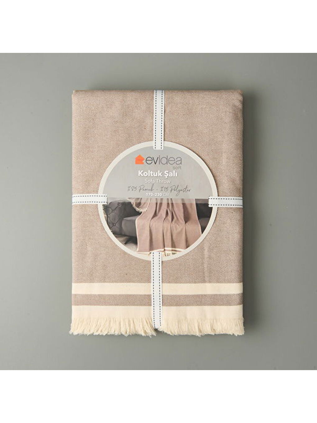 Soft Dalinda Koltuk Şalı - Kahverengi - 170x230 cm-2