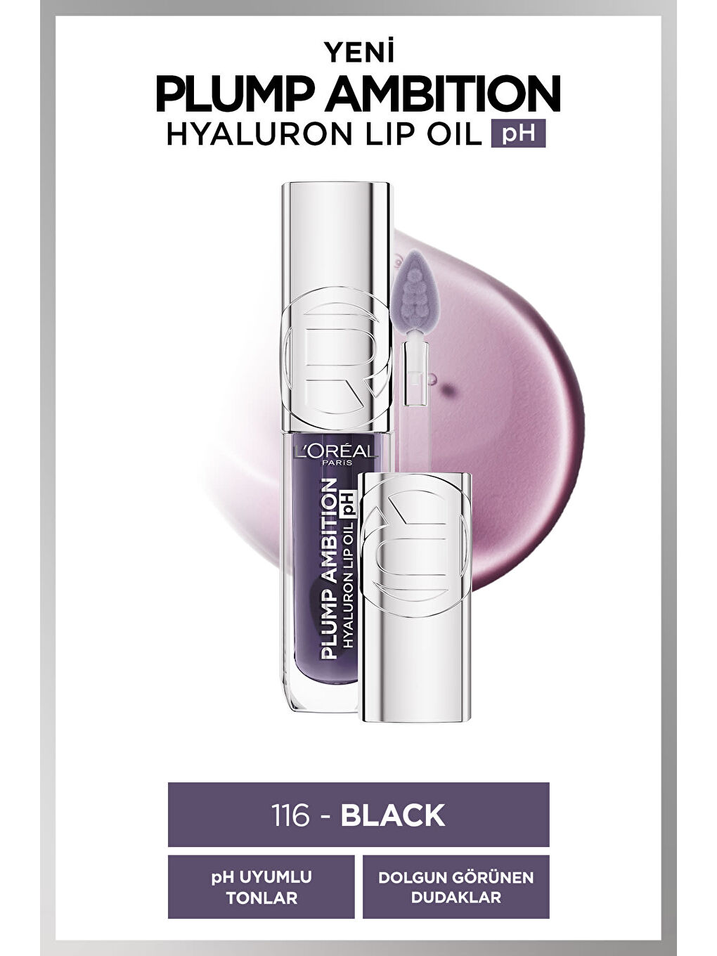 L'Oréal Paris Plump Ambition Hyaluron Lip Oil pH Dudak Parlatıcısı - 116 Black