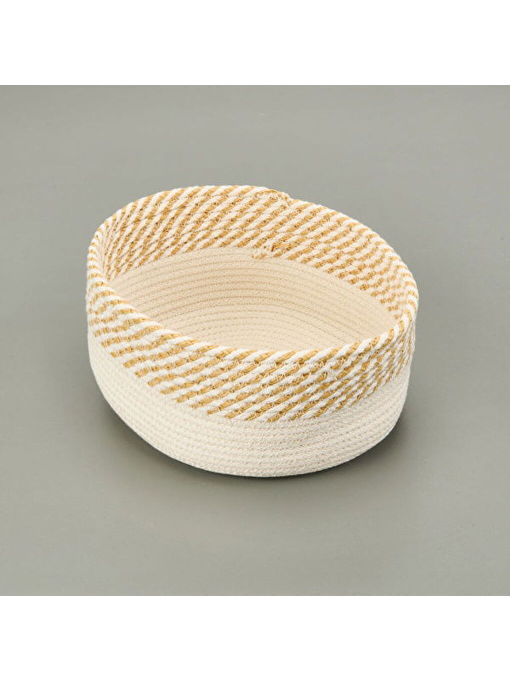 Karışık Living Boho Style Sepet - Beyaz / Bej - 25x20x10 cm-1