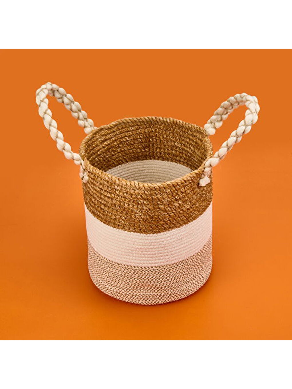 Karışık Living Boho Style Büyük Örgü Sepet - Renkli - 25x25 cm-1