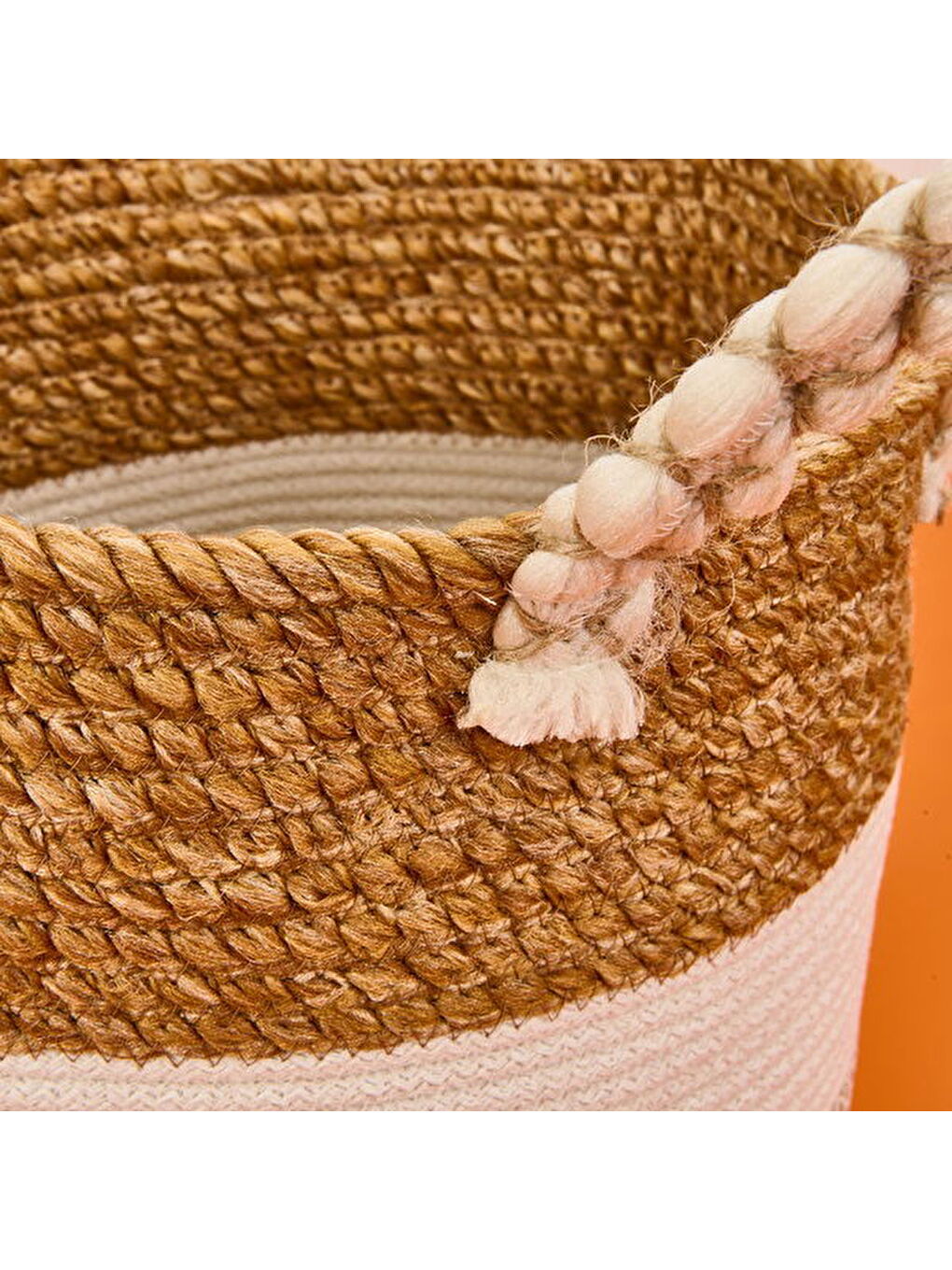 Karışık Living Boho Style Büyük Örgü Sepet - Renkli - 25x25 cm-2