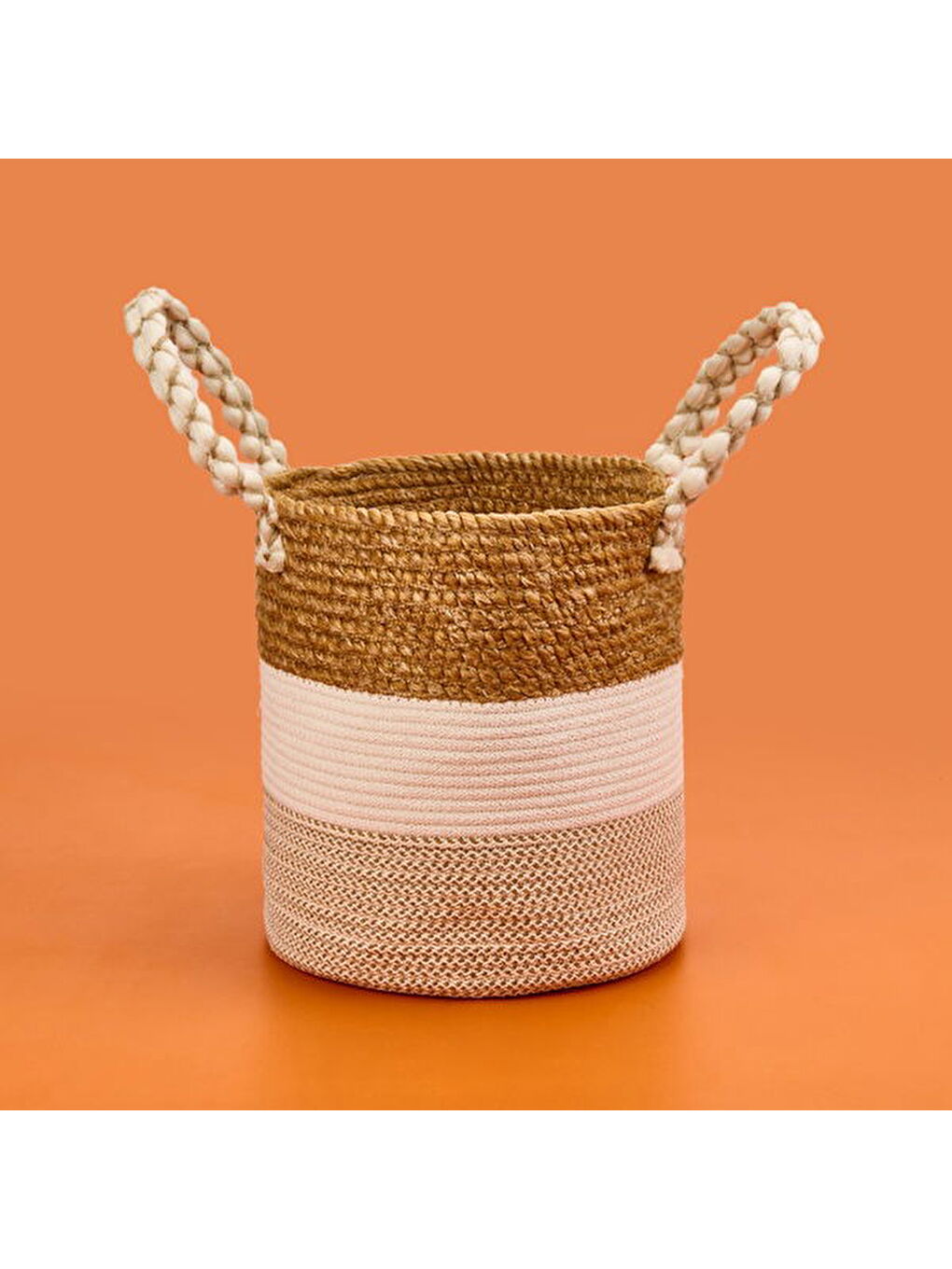 Karışık Living Boho Style Büyük Örgü Sepet - Renkli - 25x25 cm-3