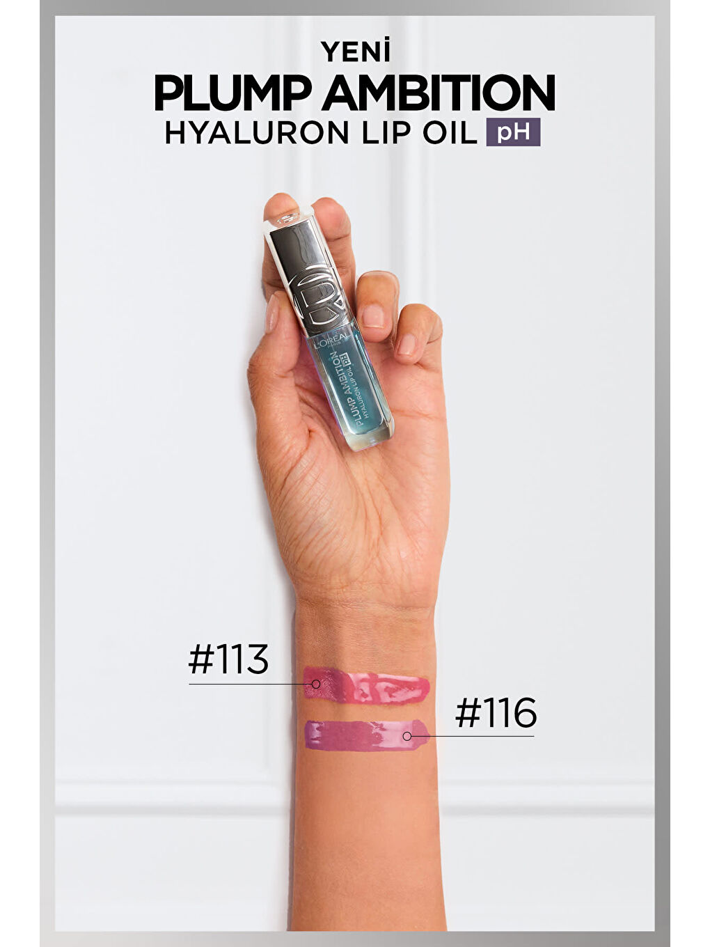 L'Oréal Paris Plump Ambition Hyaluron Lip Oil pH Dudak Parlatıcısı - 113 Icy Blue-6