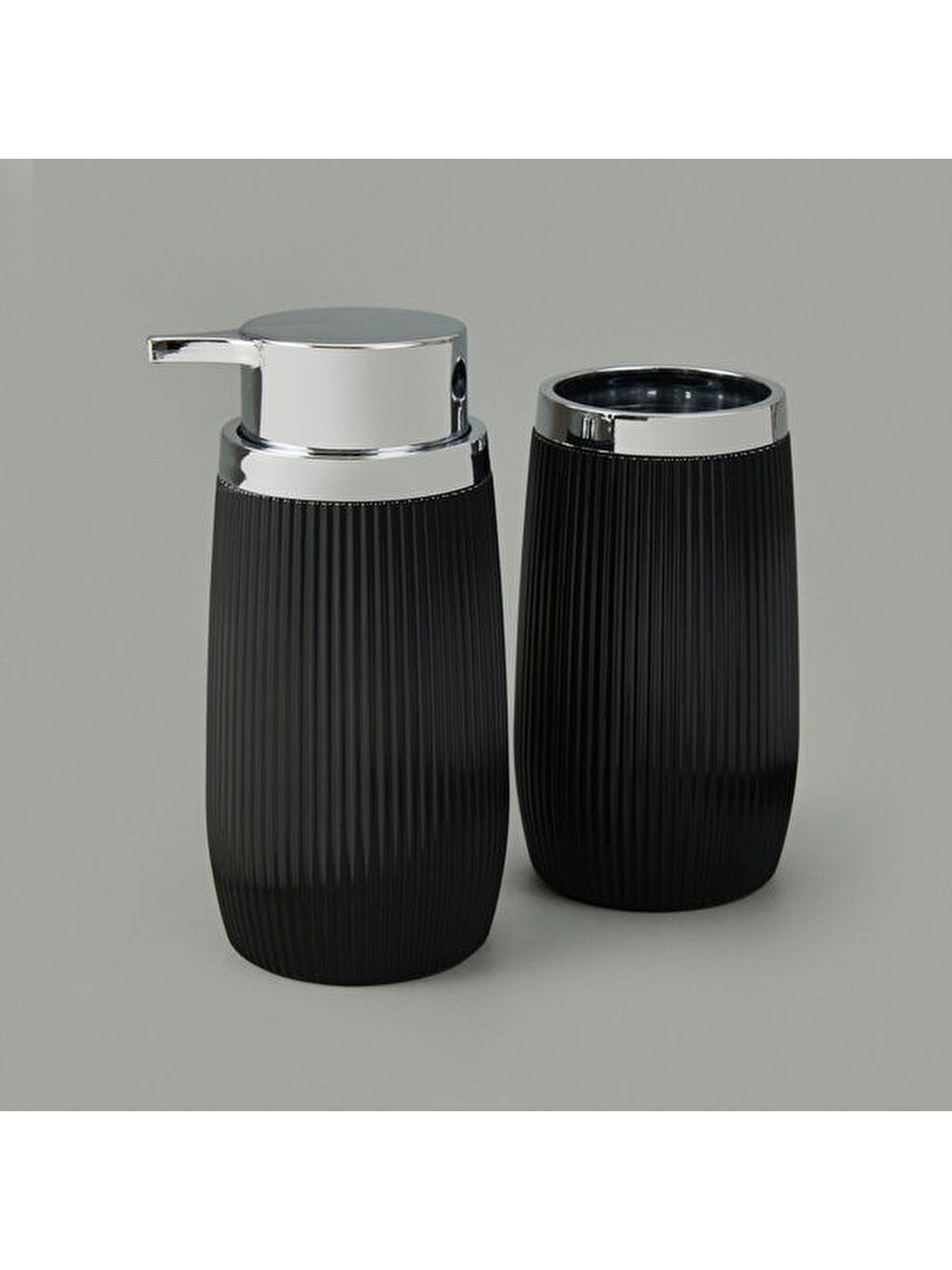 Bath Bella 2'li Sıvı Sabunluk ve Diş Fırçalık Seti - Siyah