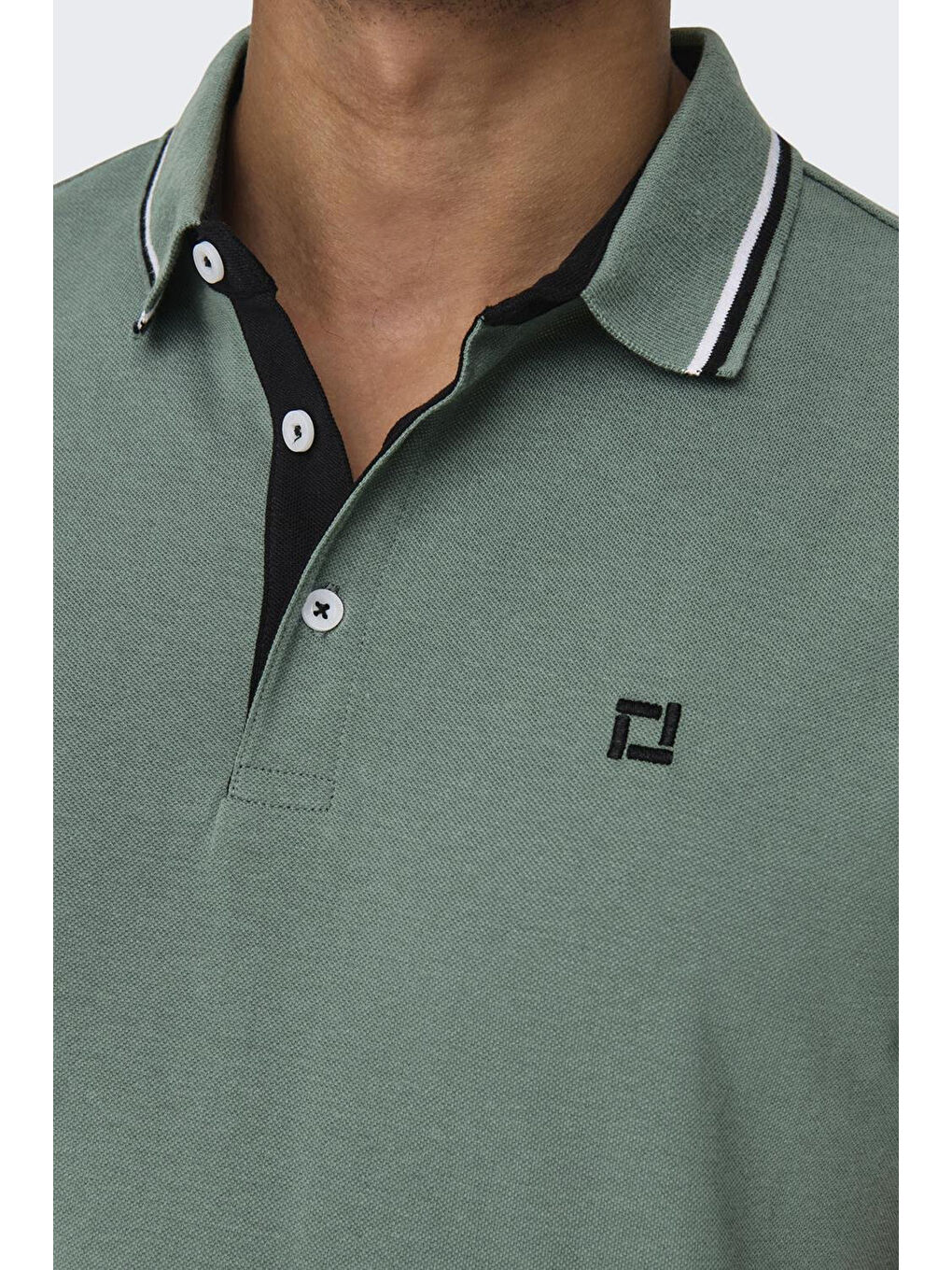 Yeşil Onsfletcher Pamuklu Regular Fit Düğmeli Polo Yaka Tişört 22024827-4