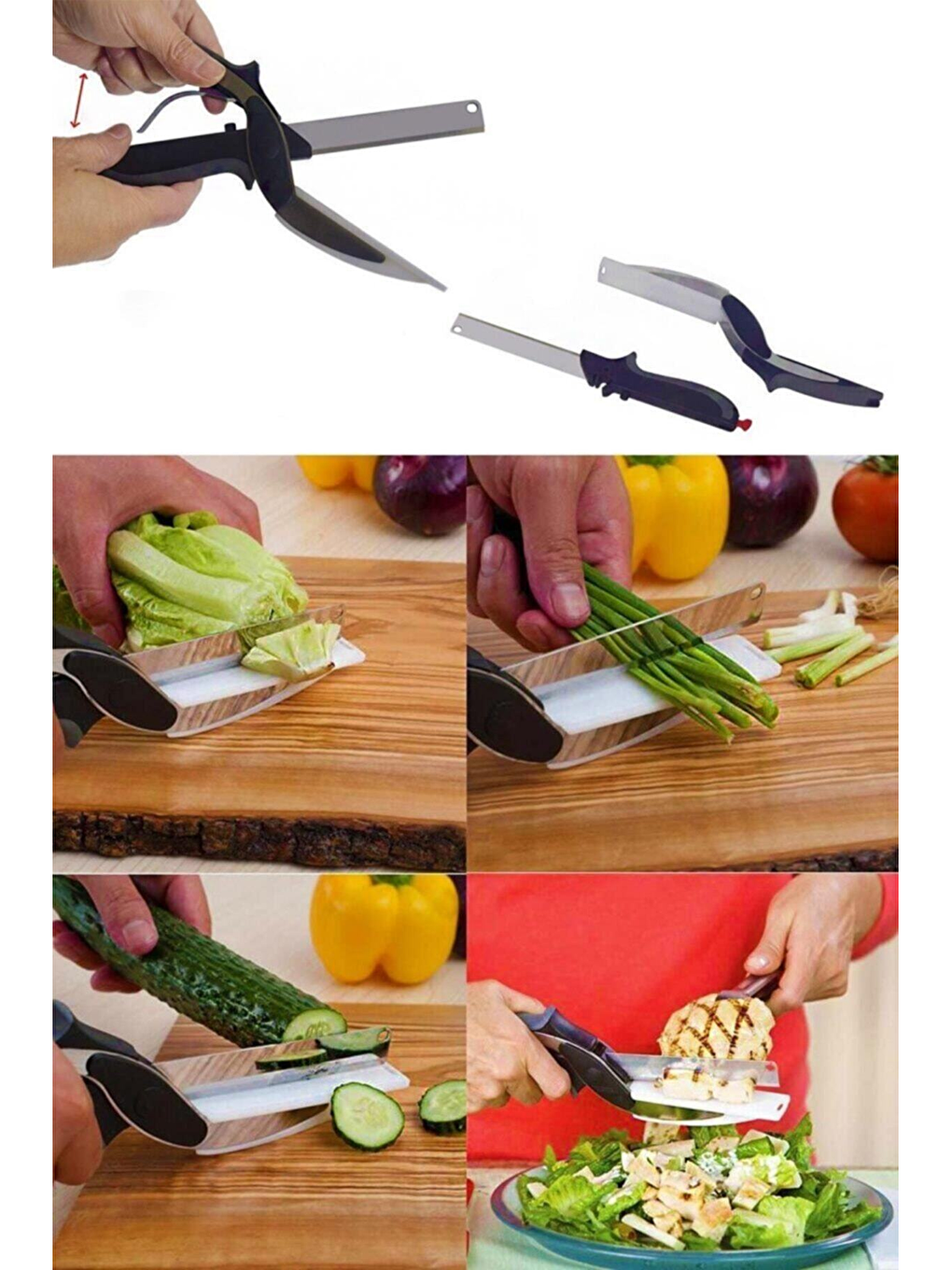 Gri Düz Kesim Panolu Mutfak Makası-2