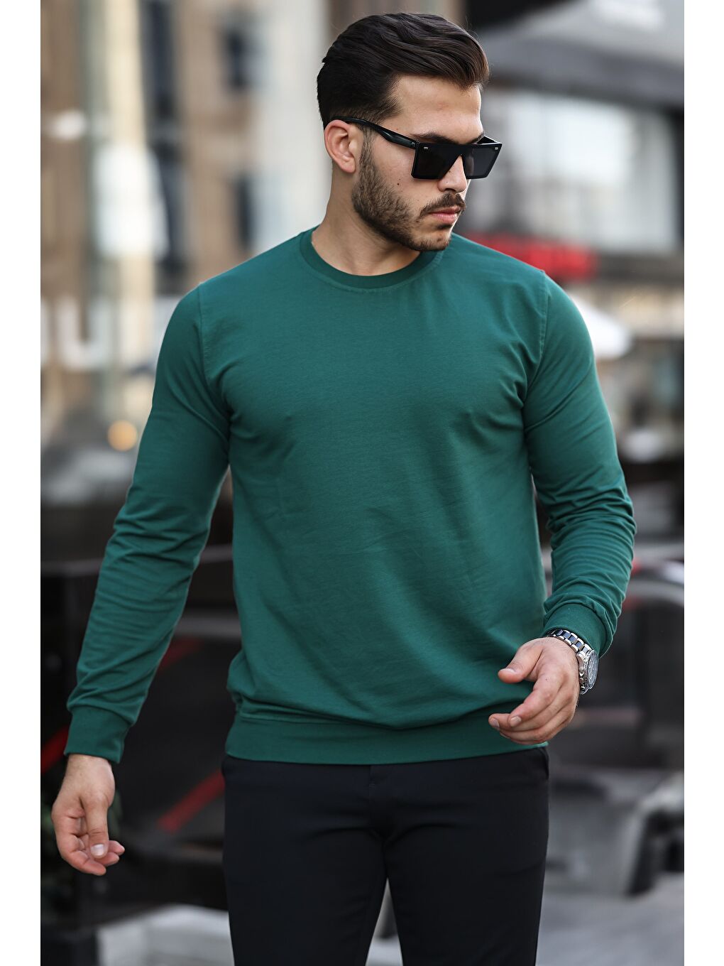 comstar Zümrüt Yeşili Slim Fit Sweatshirt