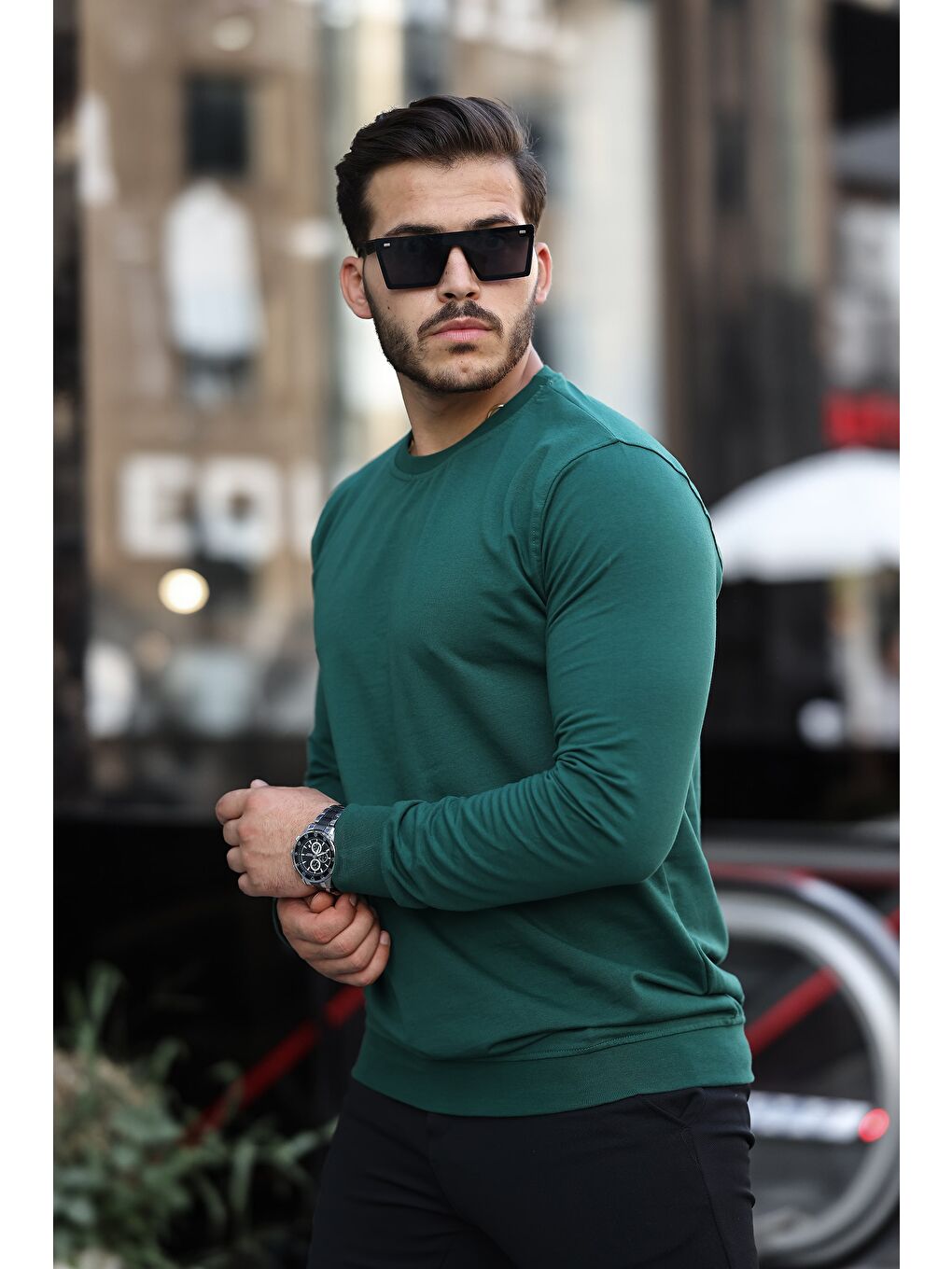 comstar Zümrüt Yeşili Slim Fit Sweatshirt - 2