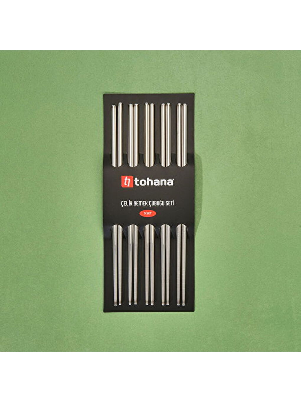 Çelik Yemek Çubuğu - Gri - 22,5 cm