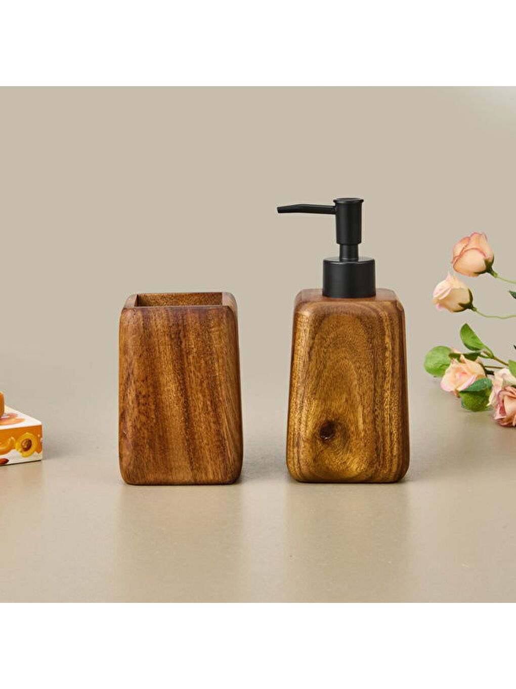 Bath Jardim 2'li Banyo Sıvı Sabunluk Seti - Kahverengi