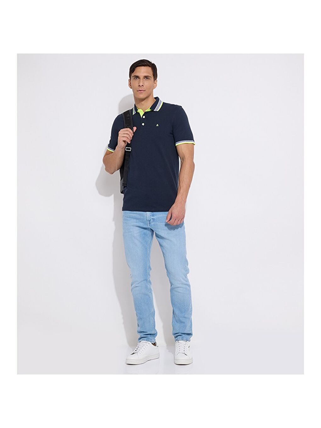 Paulos Erkek Lacivert Klasik Yaka Polo Tişört-3