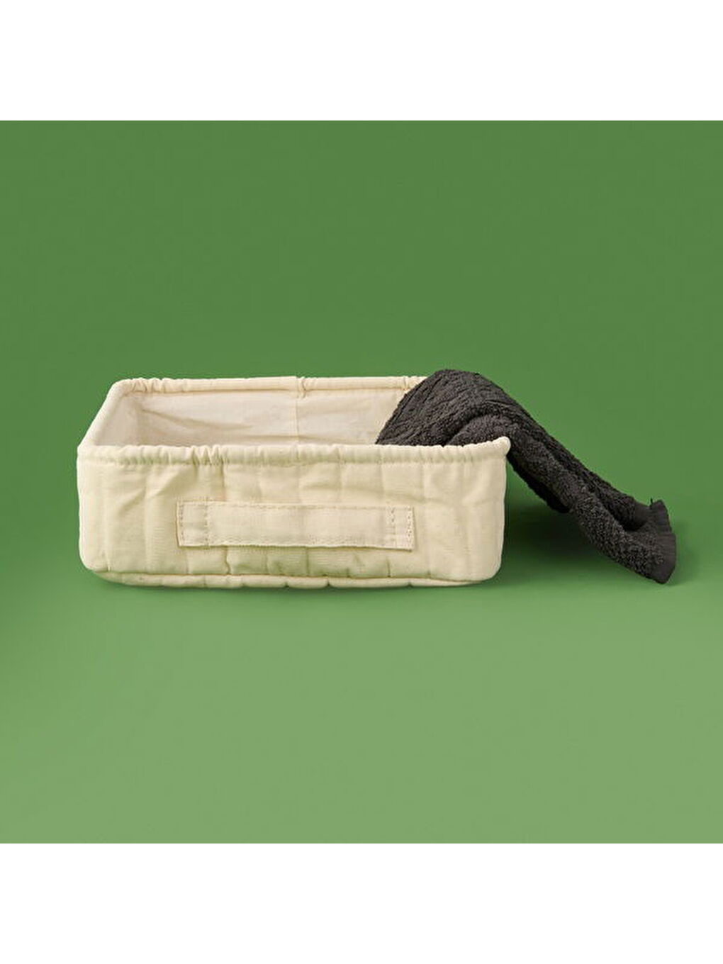 Ekru Kare Düzenleyici Sepet - Krem - 24x24x8 cm-1