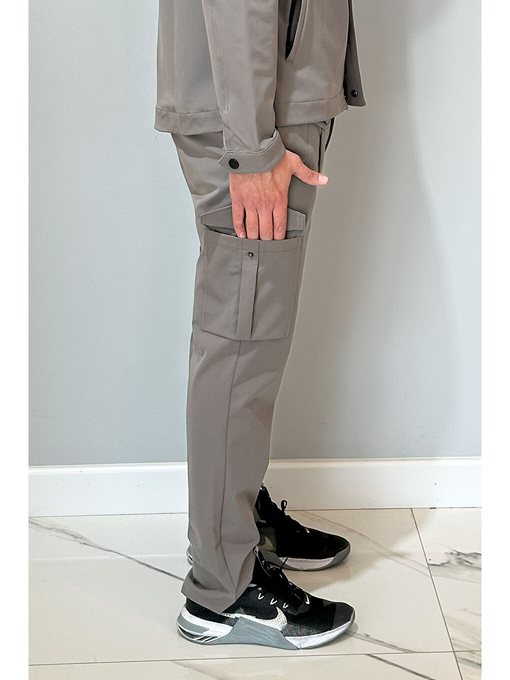 Bej Erkek Çıtçıtlı Pantolon 24720 Vizon-3