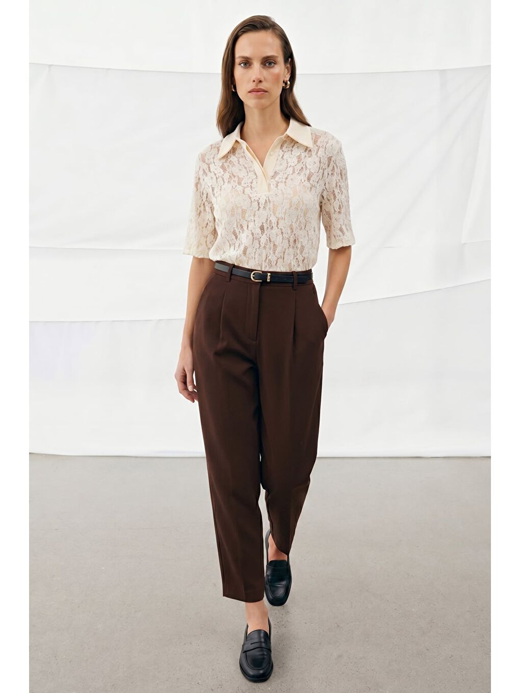 Kahverengi Talia Havuç Pantolon - Kahve