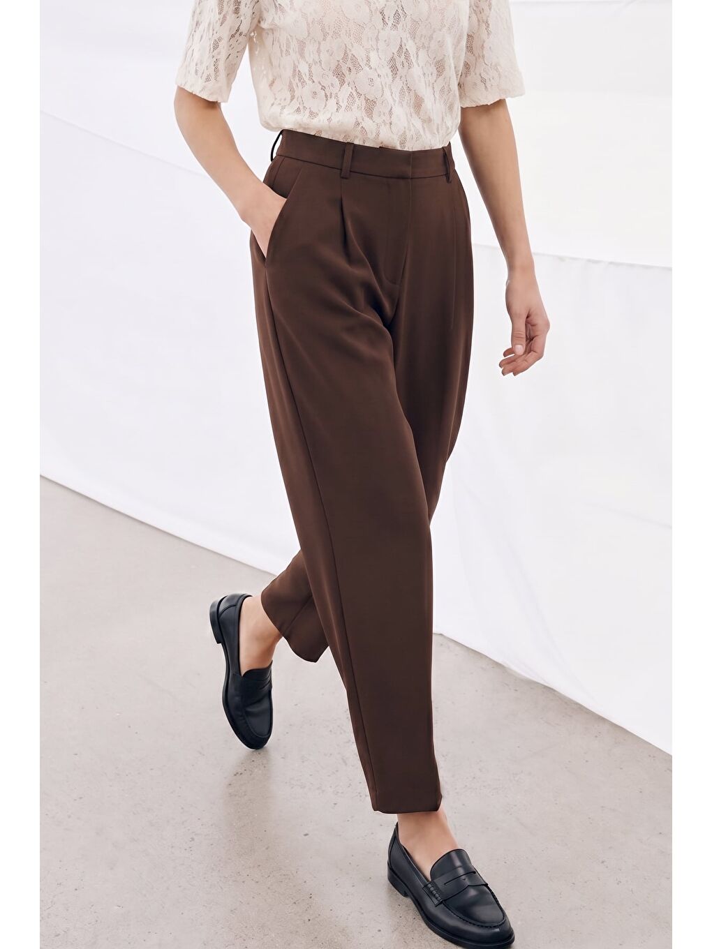 Kahverengi Talia Havuç Pantolon - Kahve-1