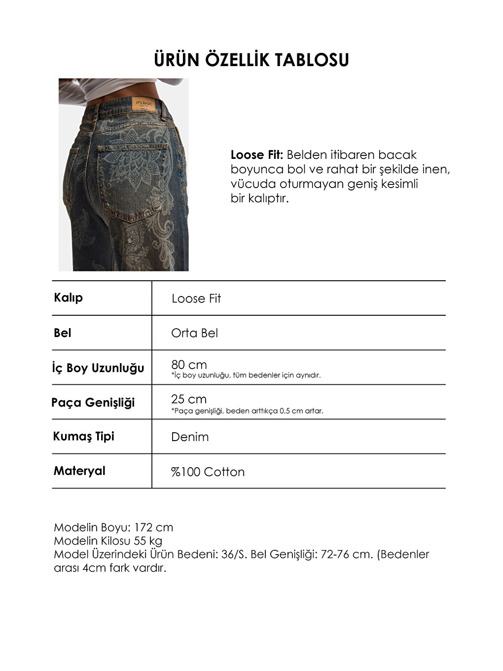 Mavi Kadın Jean Rengi T-10w6-8 Loose Fit Parlak Taş Ve Desen Tasarım Denim Jean-5