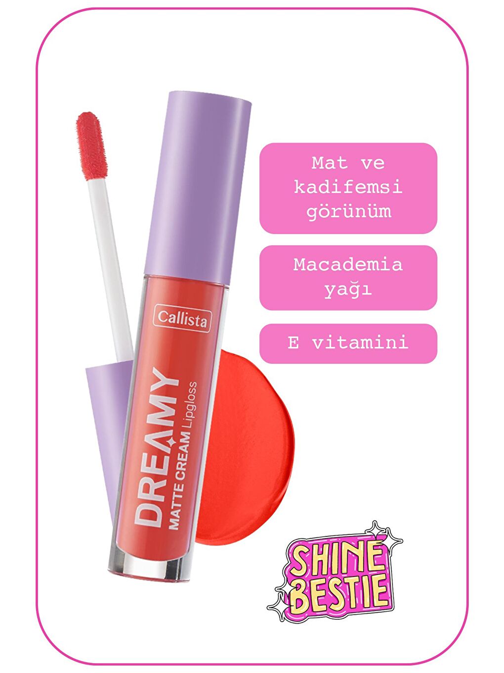 Callista Turuncu Dreamy Matte Cream Mat Görünümlü Lipgloss 202 Sun - Turuncu - 1