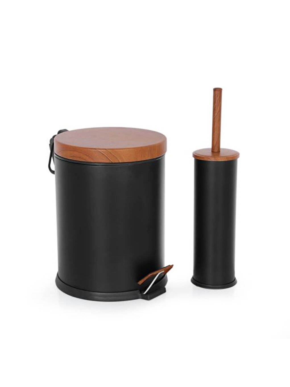 Bath Ahşap Desenli 2’li Banyo Seti – Siyah-1