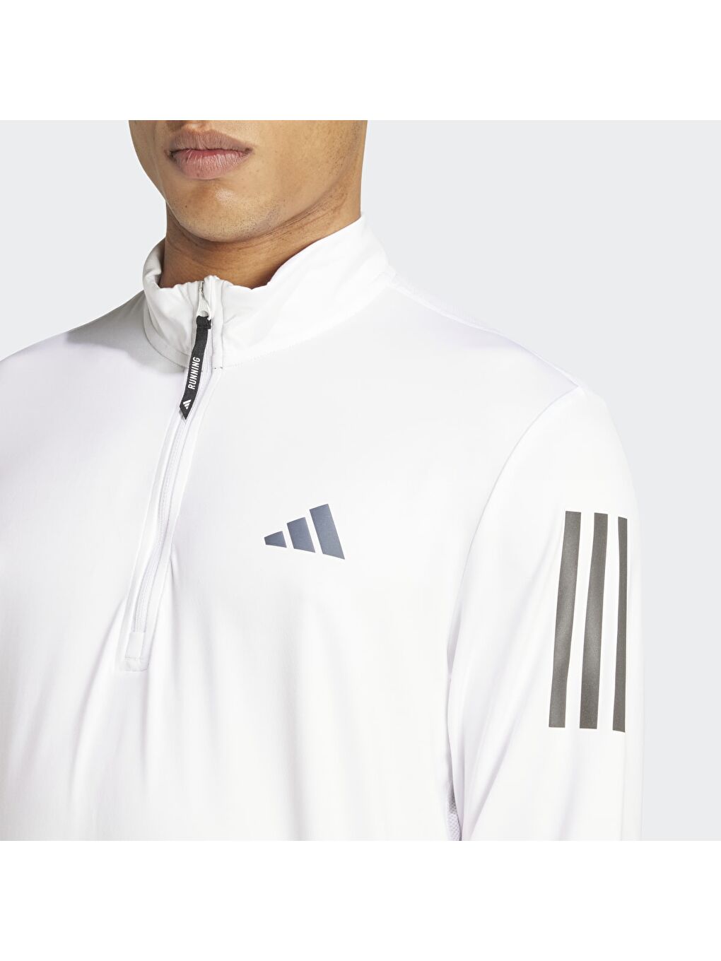 Adidas Siyah Own The Run B Half Zip Erkek Beyaz Dik Yaka Sweatshirt - 2