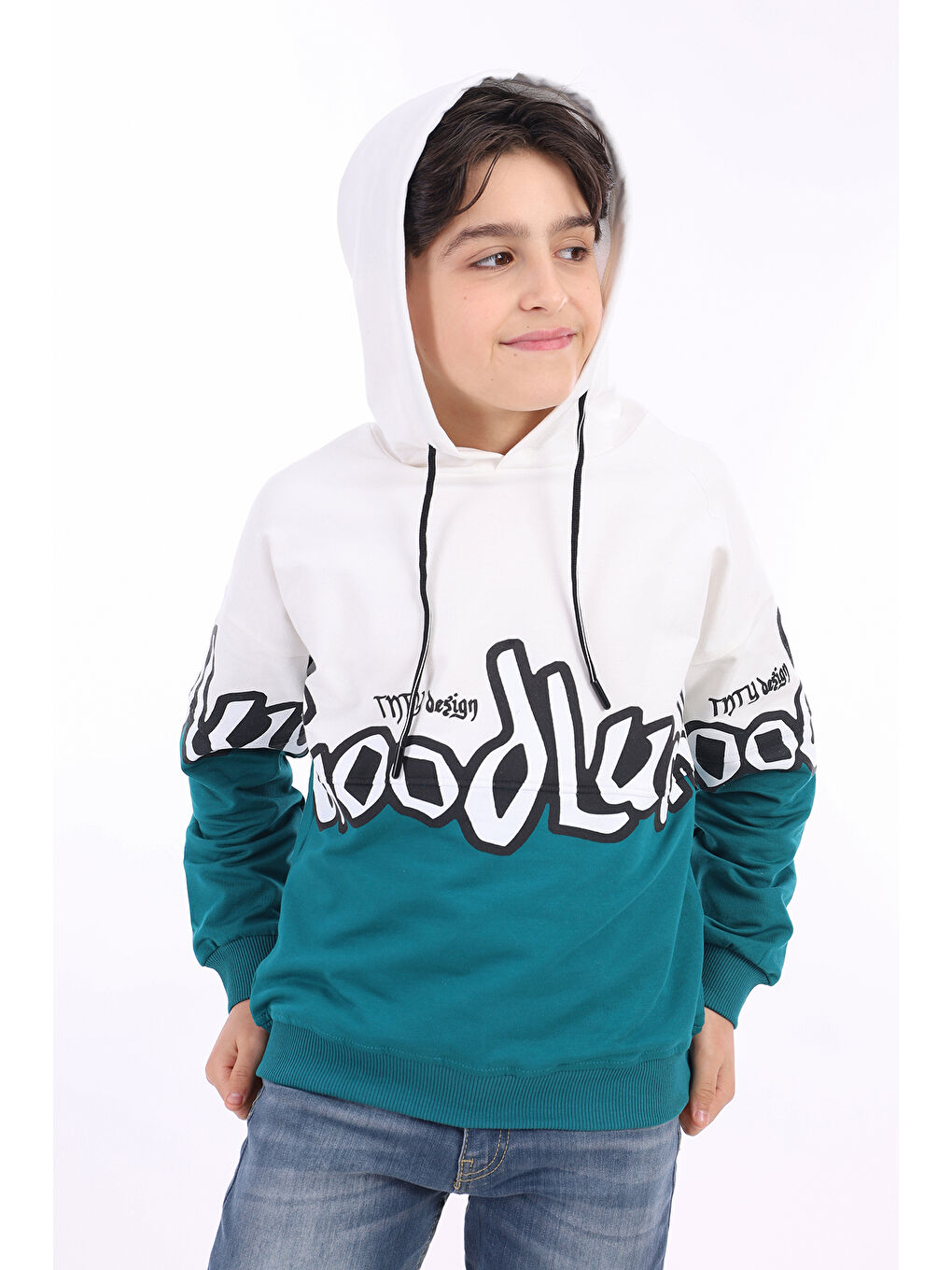 Toontoykids Petrol Erkek Çocuk Baskılı Sweatshirt