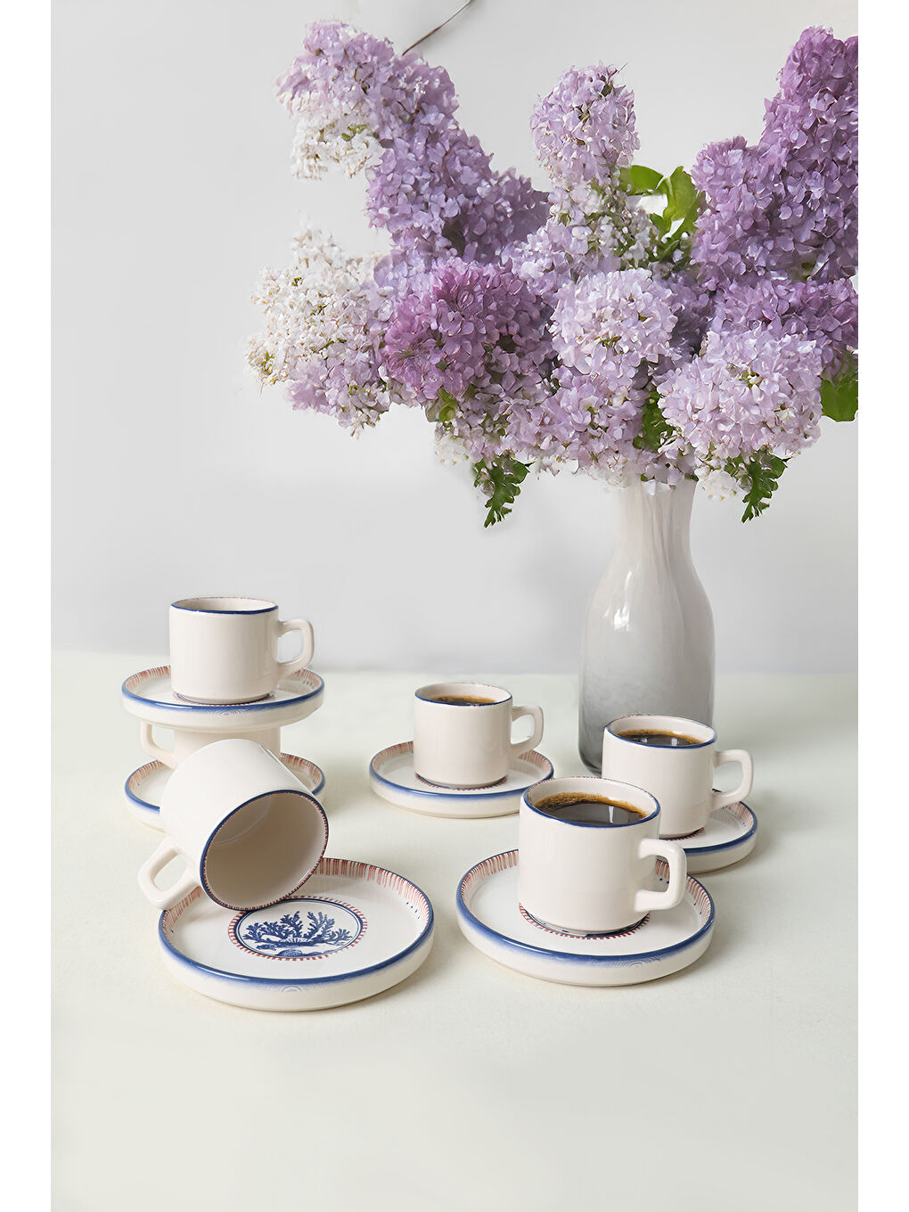 Karışık Marine Wonders Stackable Çay Takımı 12 Parça 6 Kişilik-2