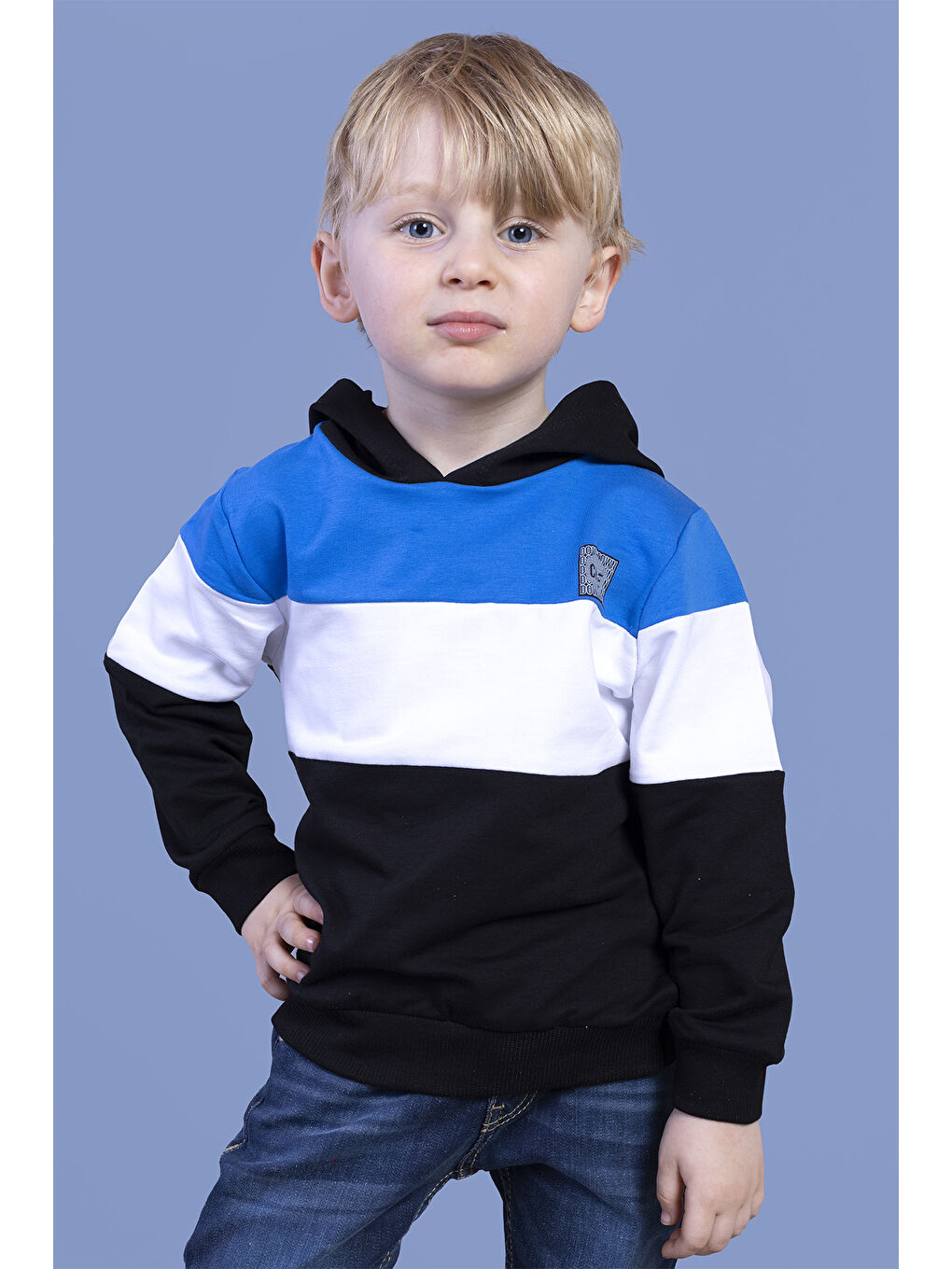 Toontoykids Siyah Erkek Çocuk Kapüşonlu Garni Detaylı Sweatshirt