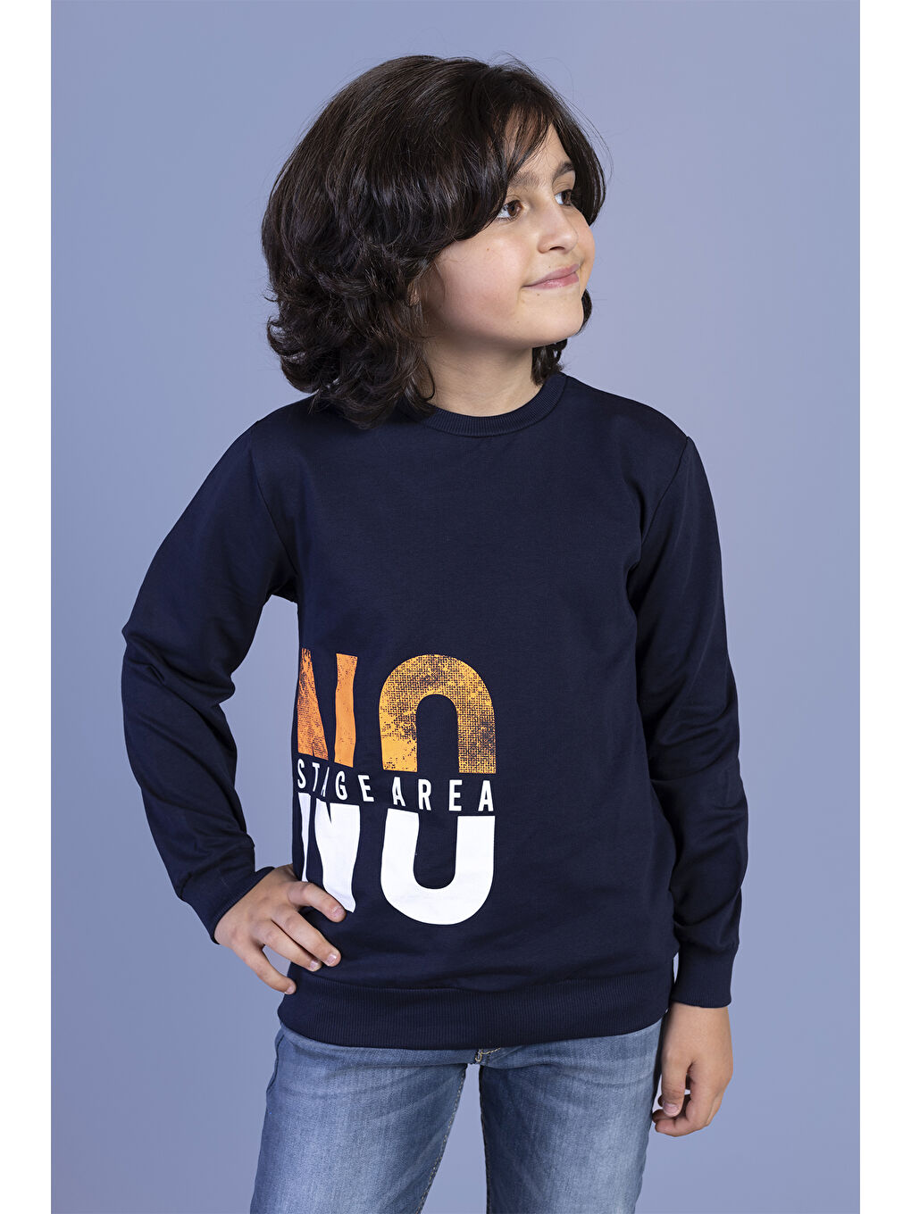 Toontoykids Lacivert Erkek Çocuk  Baskılı Sweatshirt