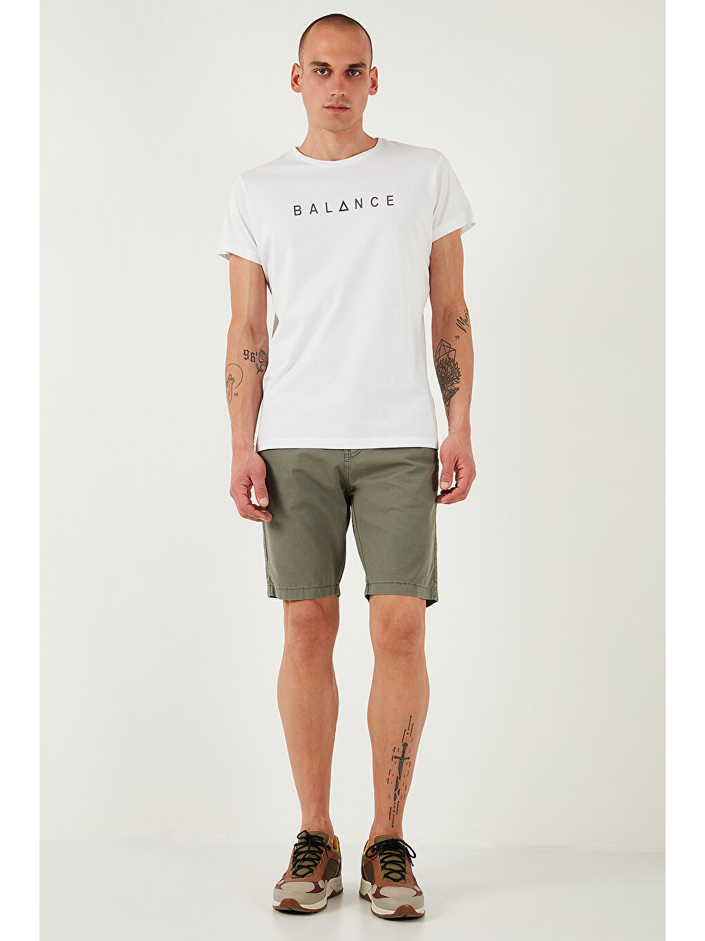 Haki Pamuklu Slim Tapered Bermuda Şort 4503S67SMILANO