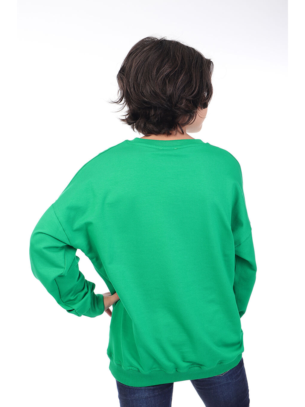 Yeşil Erkek Çocuk Baskılı Sweatshirt-1
