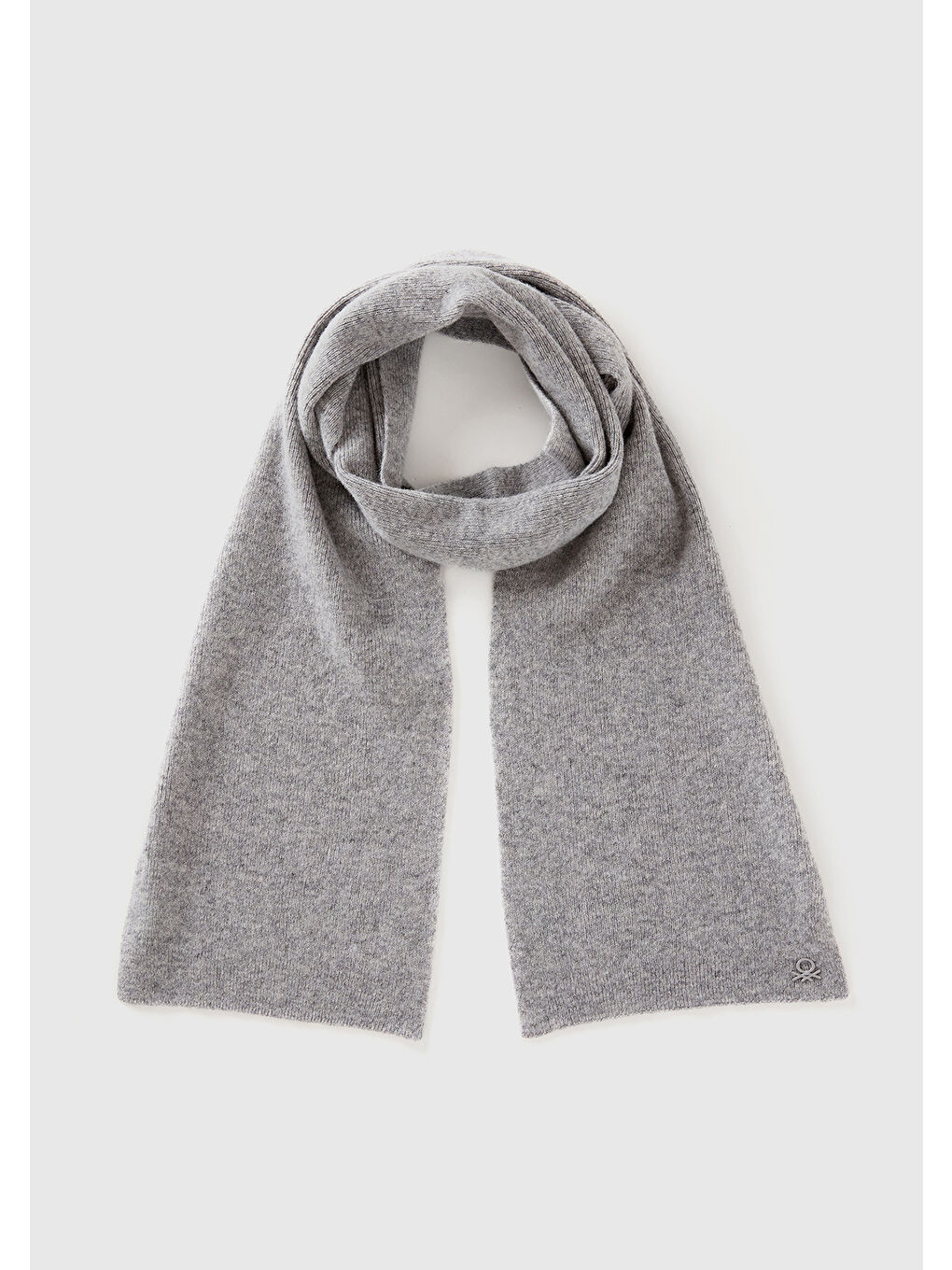 Erkek Çocuk Gri Melanj Logo Detaylı Atkı