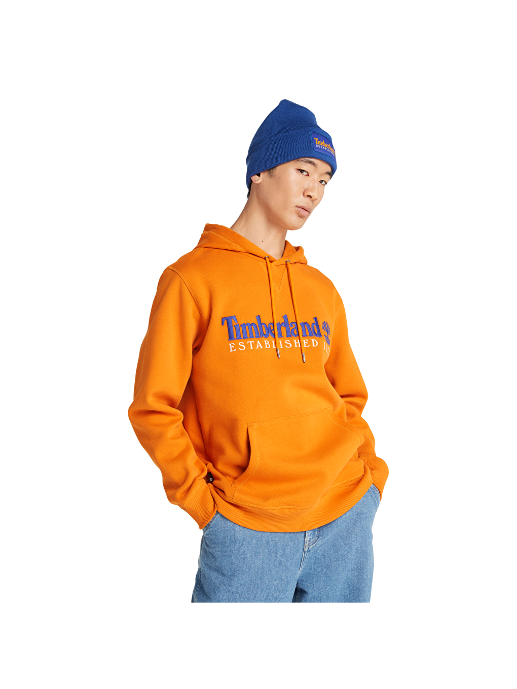 Timberland Turuncu LS 50th Anniversary Est. 1973 Erkek Turuncu Kapüşonlu Sweatshirt