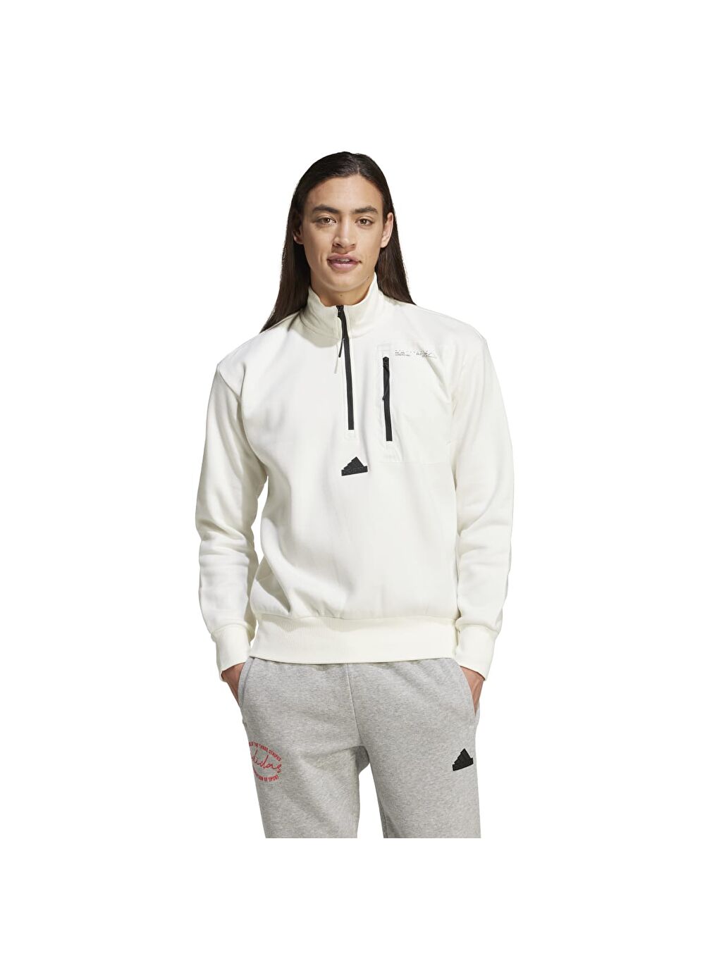 Adidas Ce Fl Hz Erkek Beyaz Dik Yaka Sweatshirt