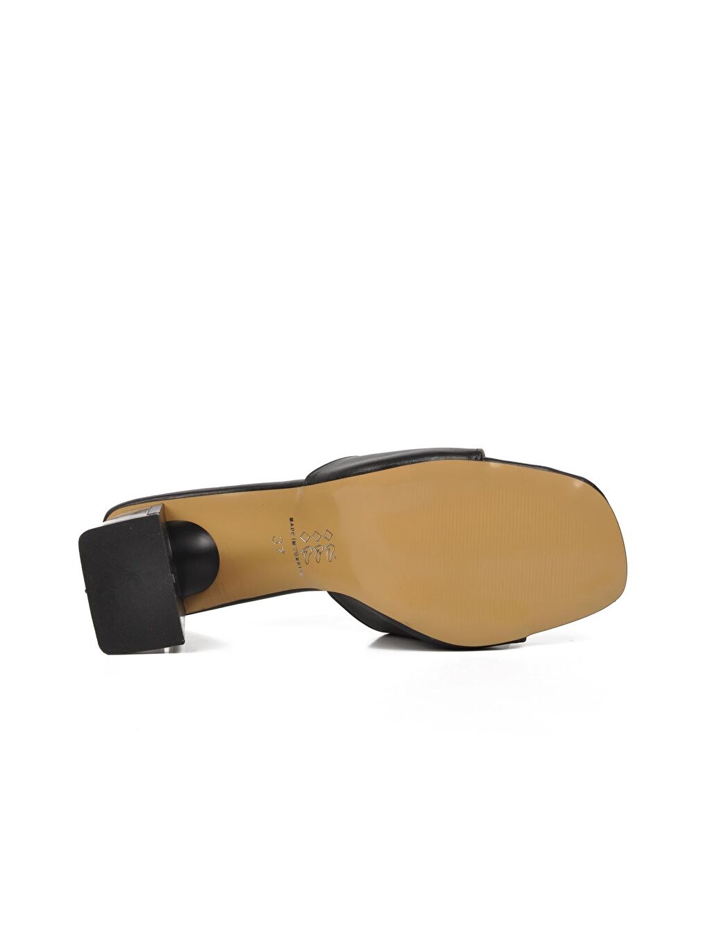 Siyah Kadın Taşlı Topuklu Terlik 409128-4