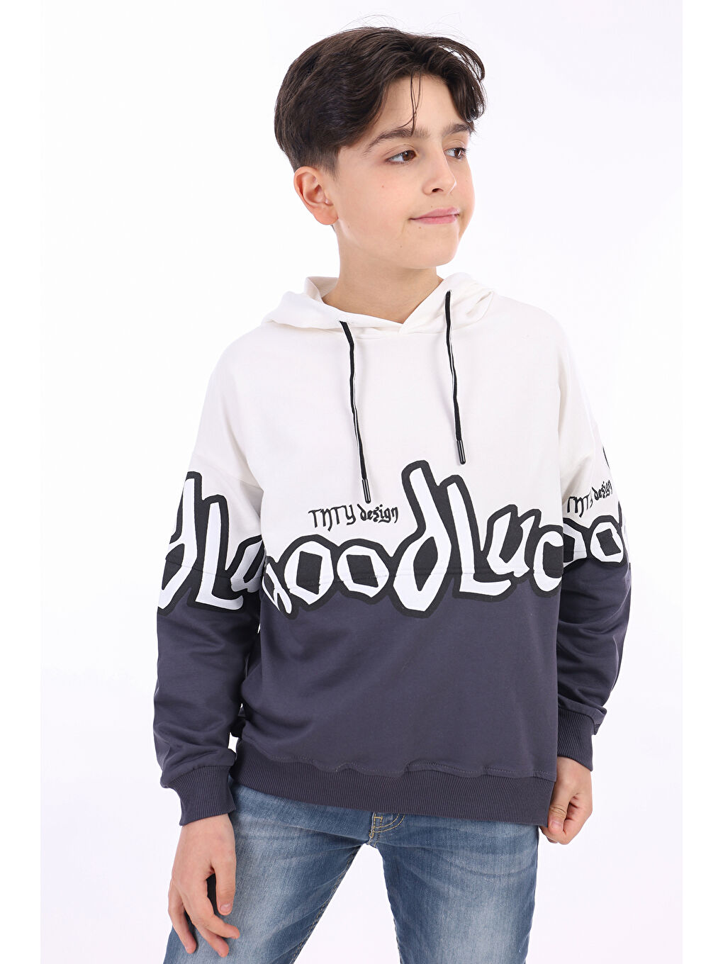 Toontoykids Gri Erkek Çocuk Baskılı Sweatshirt