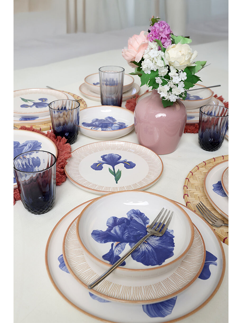 Karışık Brush & Bloom Yemek Takımı 18 Parça 6 Kişilik-1
