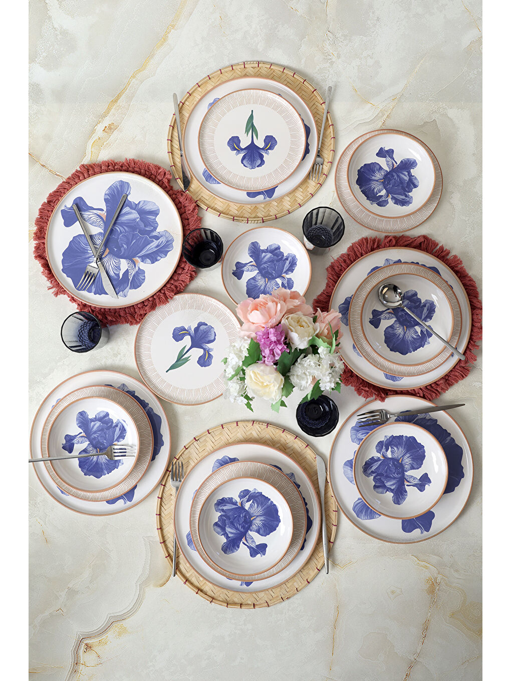 Karışık Brush & Bloom Yemek Takımı 18 Parça 6 Kişilik-5
