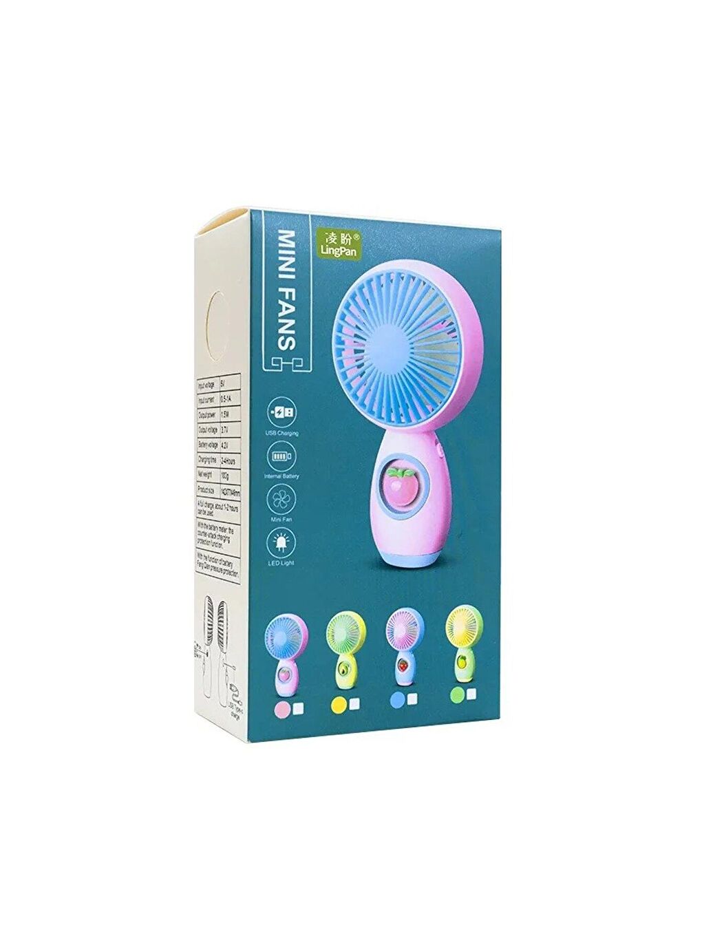 Tek Kademeli Renkli Mini Şarjlı El Fanı-2