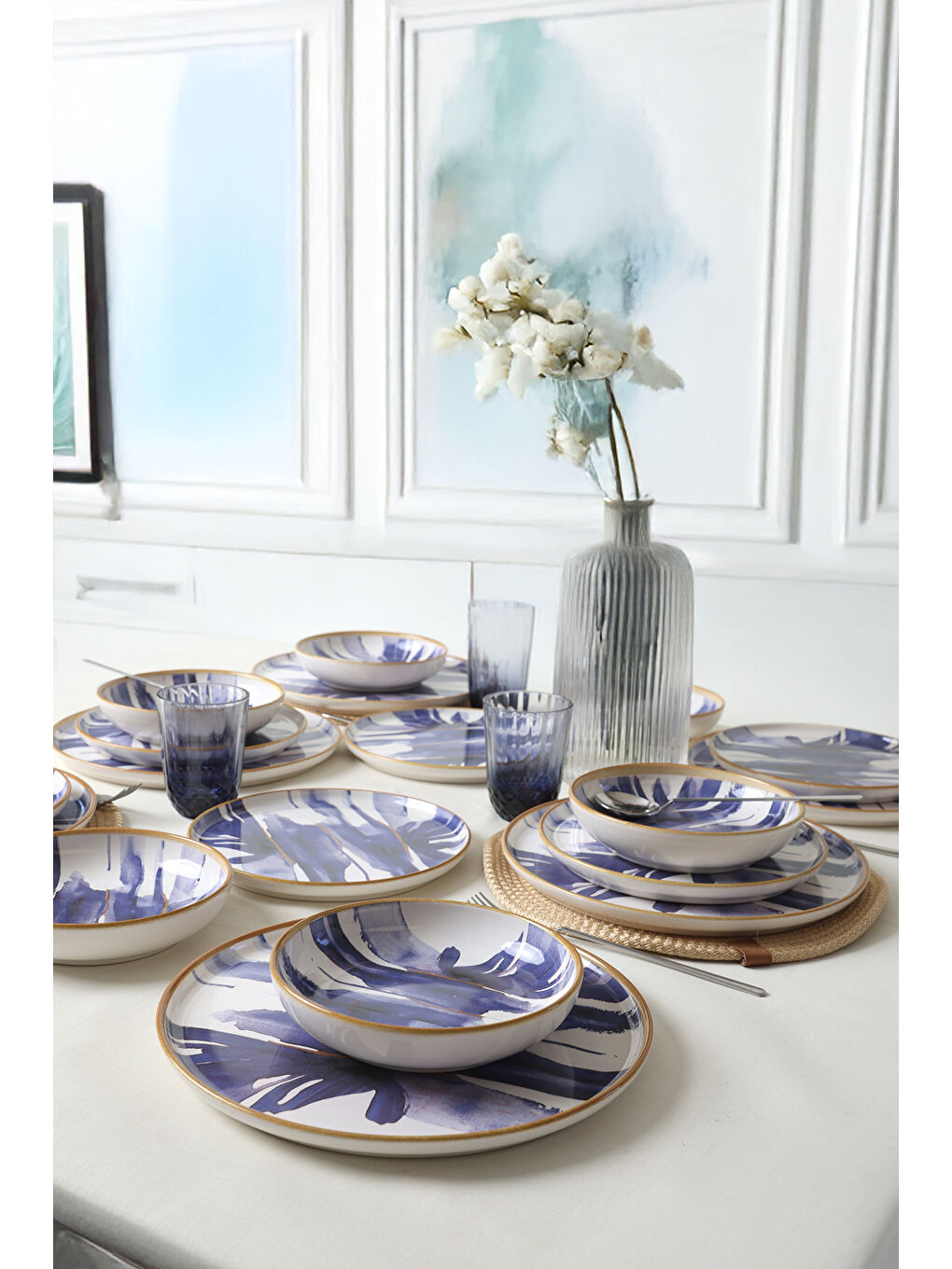 Karışık Brush & Bloom Yemek Takımı 18 Parça 6 Kişilik-4