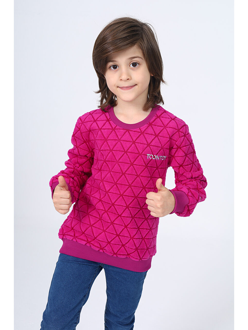 Mürdüm Unisex Çocuk Nakışlı Sweatshirt