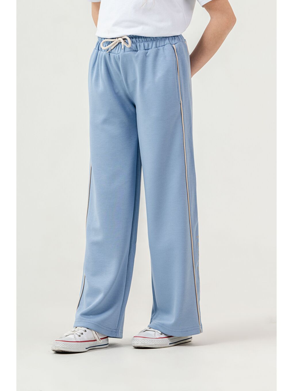 Mavi Sol Garni Parça Trendsetter Baskılı Bol Paçalı Kız Çocuk Eşofman Altı-2